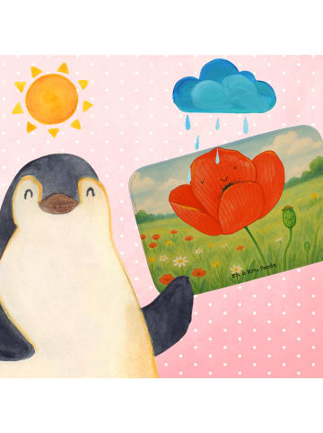 Mr. & Mrs. Panda badmatten Blume Mohnblume Design ohne Spruch in Weiß