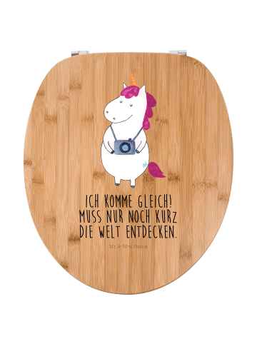Mr. & Mrs. Panda Motiv WC Sitz Einhorn Fotograf mit Spruch in Braun