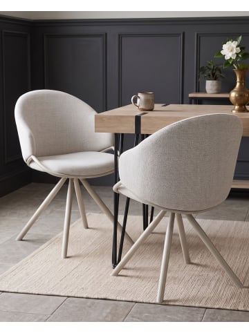Beliani 2er-Set Esszimmerstuhl MYSTIC in Weiß/Beige