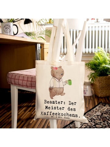 Mr. & Mrs. Panda Tasche Beamter Kaffeemeister mit Spruch in Creme