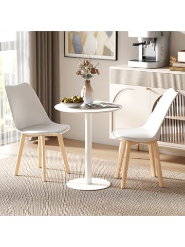 HOMCOM Esstisch in Weiß 60L x 60B x 72H cm