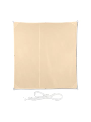 relaxdays Sonnensegel in Beige - 3 x 3 m