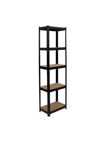 relaxdays Schwerlastregal in Schwarz/ Braun - (B)50 x (H)180 x (T)30 cm