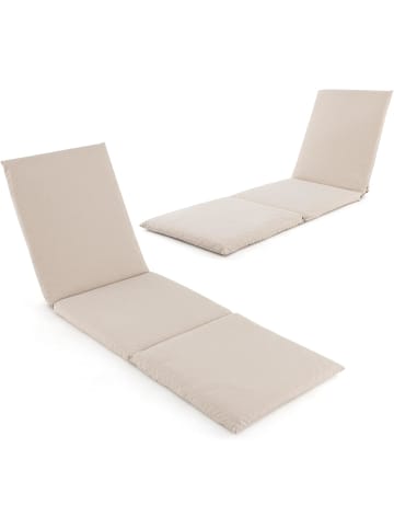 COSTWAY Liegenauflage 2er Set für Sonnenliege 182cm in Weiß