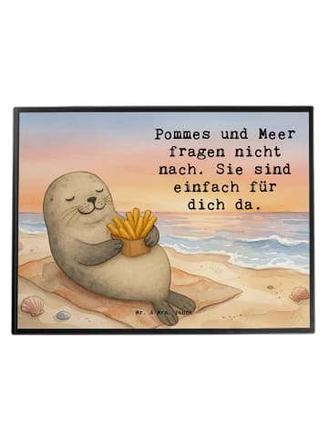 Mr. & Mrs. Panda Tischschutzmatte Robbe Pommes Design mit Spruch in Weiß