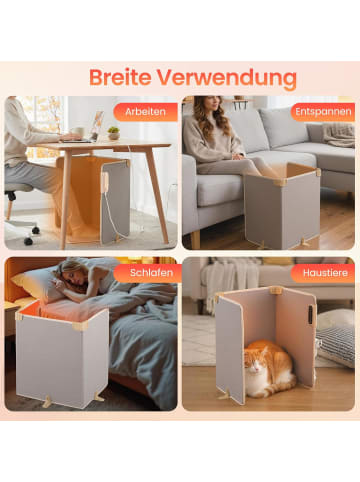 COSTWAY elektrisch Beinwärmer unter dem schreibtisch in Beige