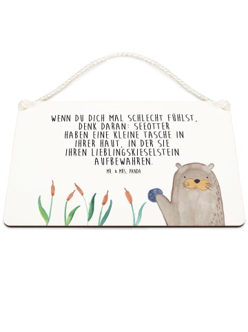 Mr. & Mrs. Panda Schild Otter Stein mit Spruch in Transparent