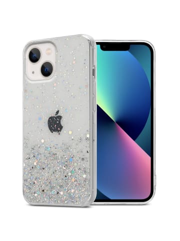 cadorabo Hülle für Apple iPhone 13 Glitter in Transparent mit Glitter