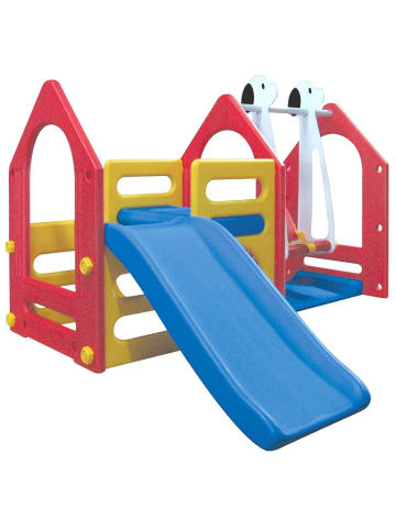 LittleTom 13080 Kinder Spielhaus Rutsche + Schaukel EPR-KS-104 bunt