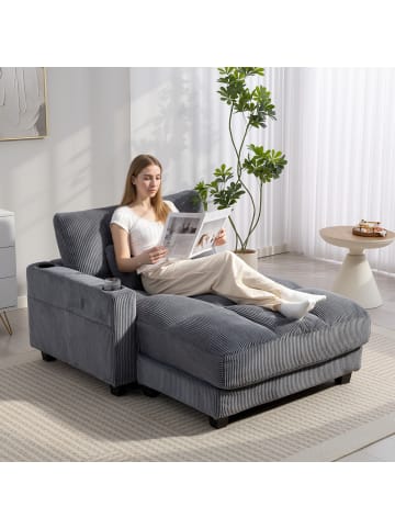 HOMCOM Schlafsofa in Dunkelgrau 147L x 114B x 86H cm