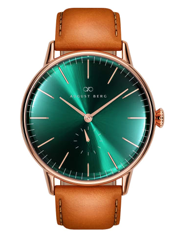 August Berg Armbanduhr Serenity Greenhill N°40 in rosegold dark_green