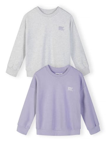 Minoti 2-er Pack Rundhalspullover NOSFLEECE403 in flieder