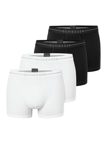 Schiesser Retro Short / Pant Cotton Flex in Schwarz / weiß