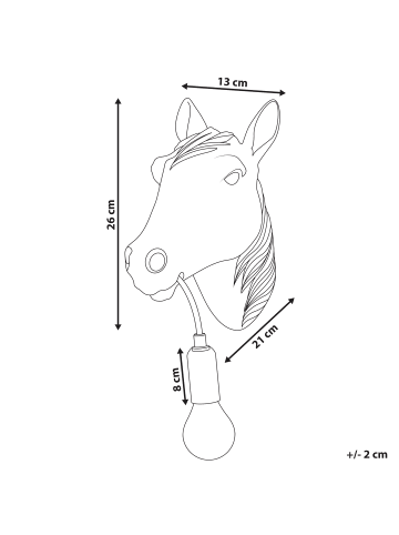 Beliani Wandleuchten PHILIPPE in Gold/Messing - (W) 13 x (H) 26 x (L) 21 cm