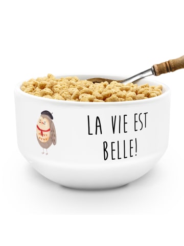 Mr. & Mrs. Panda schälchen Eule Frankreich mit Spruch in Weiß