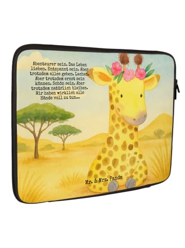 Mr. & Mrs. Panda Laptop Sleeve Giraffe Blumenkranz Design mit Sp... in Weiß
