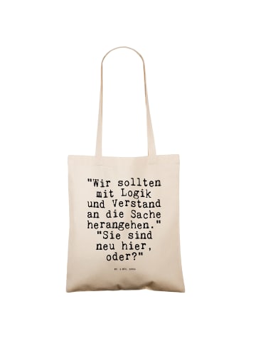 Mr. & Mrs. Panda Tasche "Wir sollten mit Logik... mit Spruch in Creme