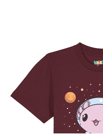wat? Apparel T-Shirt Axolotl in space in Weinrot