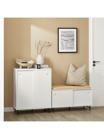 SoBuy Schuhschrank in Weiß - (B)70 x (H)87 x (T)37cm