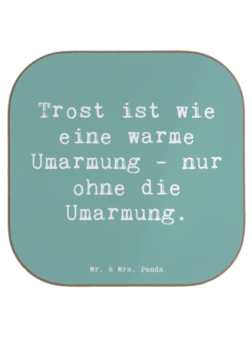 Mr. & Mrs. Panda Glas-Untersetzer Spruch Trost Umarmung mit Spruch in Meeresbrise