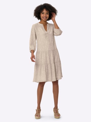 Heine Druckkleid in champagner-beige-bedruckt