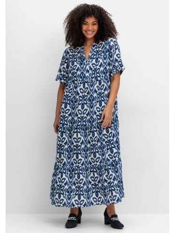 sheego Maxikleid in ecru-gemustert
