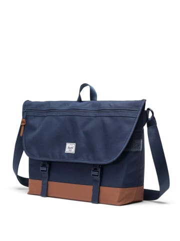 Herschel Cove Messenger - Umhängetasche 16" 38 cm (bitter chocolate/dark roast) in navy/saddle brown