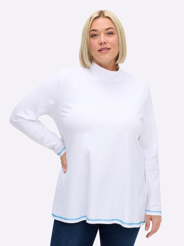 sheego Rollkragen-Shirt in ecru-topas