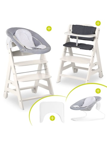 Hauck Beta Plus White 5-tlg. Newborn Set - Hochstuhl in weiss,grau