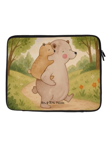 Mr. & Mrs. Panda Laptop Tasche Papa Bär Design ohne Spruch in Weiß