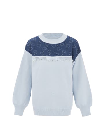 SANIKA Strickpullover in Hellblau Marine