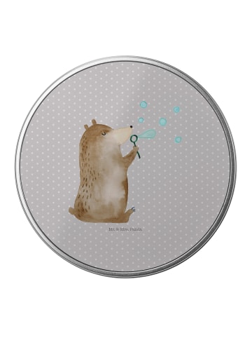 Mr. & Mrs. Panda Aufbewahrungsbox Bär Seifenblasen ohne Spruch in Grau Pastell