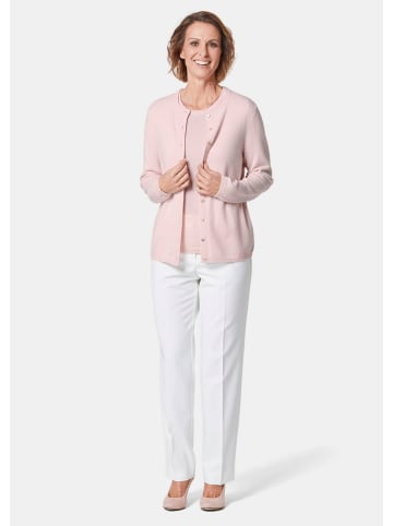 GOLDNER Eleganter Herbstcardigan mit Rundhals in puder