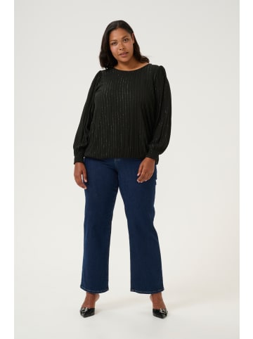 KAFFE curve Langarm-Bluse KClio in Black Deep