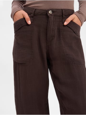 Rosner Leinenhose Mara Tapered Fancy in schoko