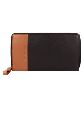 Greenburry Nappa Geldbörse RFID Schutz Leder 19.5 cm in brown-tan