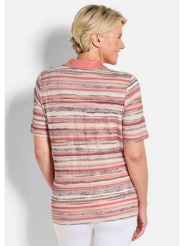 GOLDNER Kurzgröße:  Jerseyshirt mit Ethno-Design in altrosé / gemustert