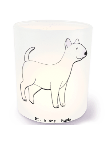 Mr. & Mrs. Panda Windlicht Glas Bullterrier Lebensretter ohne Sp... in Transparent