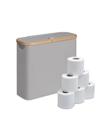 relaxdays Toilettenpapier Aufbewahrung in Grau - (B)43 x (H)38 x (T)17 cm