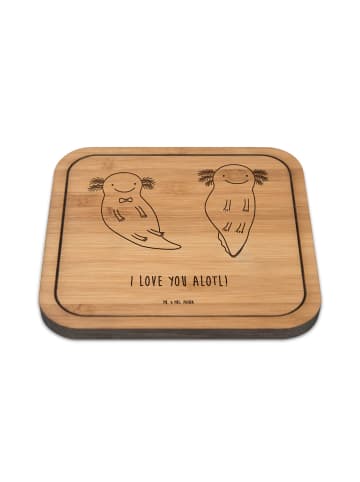 Mr. & Mrs. Panda Tassenuntersetzer Axolotl Liebe mit Spruch in Transparent