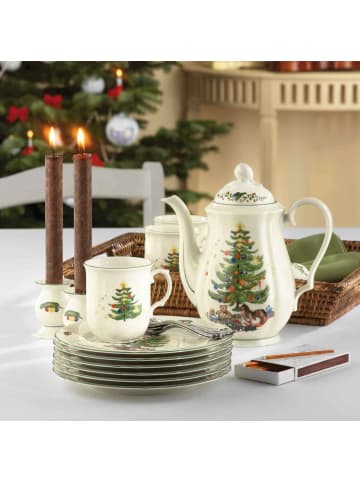 Seltmann Weiden 6er Set Frühstücksteller Marieluise Weihnachten in ø 20,1 cm in weiß-grün