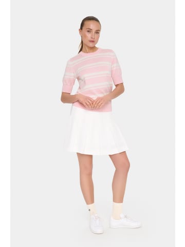 SAINT TROPEZ Kurzarm-Bluse MilanaSZ Gerade Passform in Pink-a-boo Bright