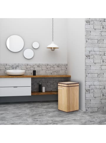 relaxdays 2 x Wäschekorb in Braun - (B)36 x (H)63 x (T)36 cm