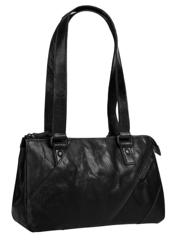 SPIKES & SPARROW Handtasche echt Leder in schwarz