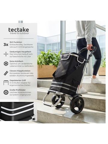 tectake Rollkoffer 3-in-1 Inkl. Kühltasche und leichtgängige Profilräder