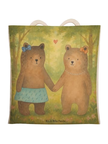 Mr. & Mrs. Panda Tote Bag Bär Freundin Design ohne Spruch in Weiß