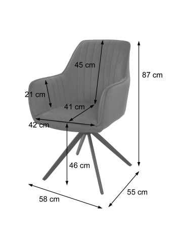 MCW 2er-Set Esszimmerstuhl L79 drehbar mit Auto-Position, Hellgrau