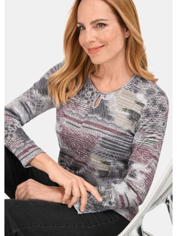 GOLDNER Kurzgröße:  Leichtes Druckshirt mit Allover-Design in beere / gemustert