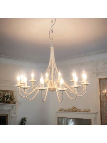 Licht-Erlebnisse Kronleuchter (B)85 x (L)85 x (T)108 cm in Weiß