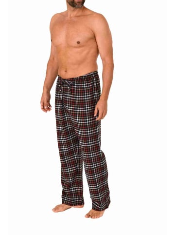 NORMANN Flanell Schlafanzug Pyjama Hose lang kariert Baumwolle - 70779 in dunkelgrau